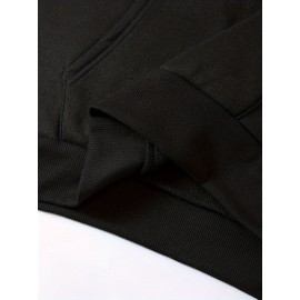[Pullover for Casual Attire] Thick Warm Solid Color Hooded Sweatshirt | Casual Loose Fit Sweater with Front Pocket, Machine Washable for Fall Winter (Solid Color Options)