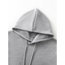 [Personalized Hoodie] Personalized Men's Hoodie - Customizable Photo/Text Front & Back, Navy Blue with White Lettering, All-Season Comfort Fit, Casual Sporty Design for Halloween Christmas Gifts, Durable Casualwear