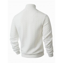 Men's Winter Warm Solid Color Turtleneck Sweater - High Neck Ribbed Pullover, Casual Winter Sweaters for Cold Weather, Versatile Layering Piece for Smart-Casual & Office Wear (Hand Washable)