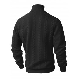 Men's Winter Warm Solid Color Turtleneck Sweater - High Neck Ribbed Pullover, Casual Winter Sweaters for Cold Weather, Versatile Layering Piece for Smart-Casual & Office Wear (Hand Washable)