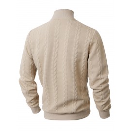 Men's Winter Warm Solid Color Turtleneck Sweater - High Neck Ribbed Pullover, Casual Winter Sweaters for Cold Weather, Versatile Layering Piece for Smart-Casual & Office Wear (Hand Washable)