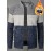 Men's Heavyweight Winter Jacket, Thick Plush Coat with Full-Zip Closure, High Neck, Durable Construction, Cozy Fabric, Streetwear Outerwear for Cold Weather, Winter Coats for Everyday & Formal Events, Navy/Gray/White Color Block, Urban Style, Zipup Hoodie, Fashionforward Men, Seasonal Fashion, Fashion Enthusiasts, Casual Wear