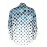 Men's Boho Chic Long Sleeve Shirt - Green & White Geometric Pattern, Machine Washable, Polyester Button-Up with Lapel Collar for Spring/Fall